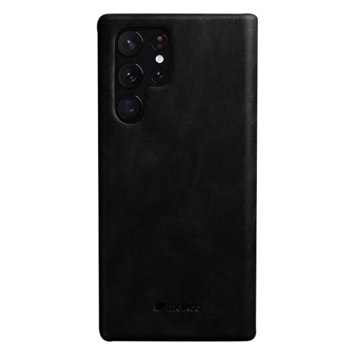 Melkco Skórzane Etui Obudowa do Samsung Galaxy S22 Ultra 5G czarne