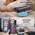 CASEME Etui Pokrowiec Portfel do Samsung Galaxy S22 Ultra fioletowy