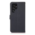 KHAZNEH Skórzane Etui Pokrowiec z RFiD do Samsung Galaxy S22 Ultra granatowe