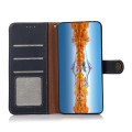 KHAZNEH Skórzane Etui Pokrowiec z RFiD do Samsung Galaxy S22 Ultra granatowe