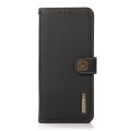 KHAZNEH Skórzane Etui Pokrowiec z RFiD do Samsung Galaxy S22 Ultra czarne