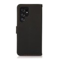 KHAZNEH Skórzane Etui Pokrowiec z RFiD do Samsung Galaxy S22 Ultra czarne