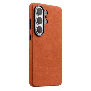 MELKCO Skórzane Etui Plecki do Samsung Galaxy S26 Ultra pomarańczowe