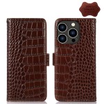 Skórzane Etui Pokrowiec FRID do iPhone 14 Pro brązowy
