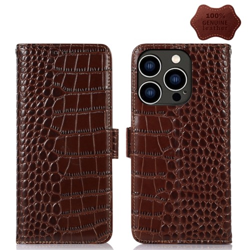 Skórzane Etui Pokrowiec FRID do iPhone 14 Pro brązowy