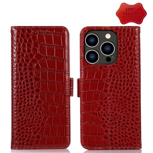 Skórzane Etui Pokrowiec FRID do iPhone 14 Pro czerwony