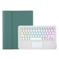 Zielony Pokrowiec Etui Podświetlana Klawiatura z TouchPad do Samsung Galaxy Tab S10 Lite / Tab S10 FE