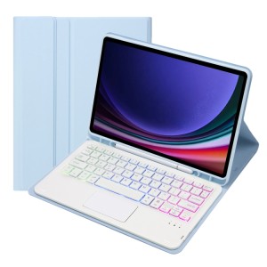 Niebieski Pokrowiec Etui Podświetlana Klawiatura z TouchPad do Samsung Galaxy Tab S10 Lite / Tab S10 FE