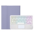 Fioletowy Pokrowiec Etui Podświetlana Klawiatura z TouchPad do Samsung Galaxy Tab S10 Lite / Tab S10 FE