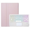 Różowy Pokrowiec Etui Podświetlana Klawiatura z TouchPad do Samsung Galaxy Tab S10 Lite / Tab S10 FE
