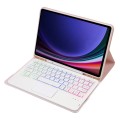 Różowy Pokrowiec Etui Podświetlana Klawiatura z TouchPad do Samsung Galaxy Tab S10 Lite / Tab S10 FE