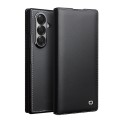 QIALINO Eleganckie Skórzane Matowe Etui do Samsung Galaxy Z Fold7 czarne