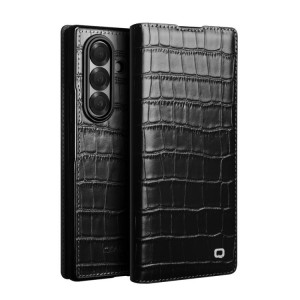 QIALINO Eleganckie Skórzane Etui do Samsung Galaxy Z Fold7 czarne