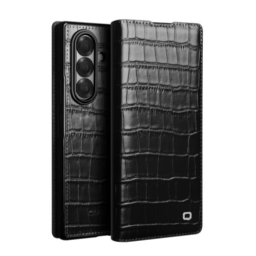 QIALINO Eleganckie Skórzane Etui do Samsung Galaxy Z Fold7 czarne