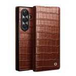 QIALINO Eleganckie Skórzane Etui do Samsung Galaxy Z Fold7 brązowe