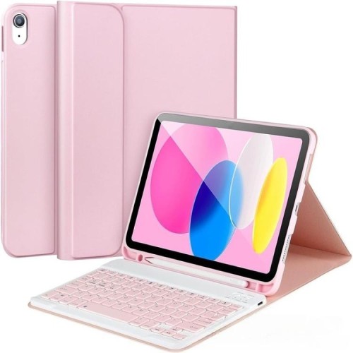 Różowe Etui Bezprzewodowa Klawiatura do Samsung Galaxy Tab S10 Lite / Tab S10 FE