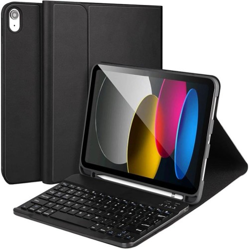 Czarne Etui Bezprzewodowa Klawiatura do Samsung Galaxy Tab S10 Lite / Tab S10 FE