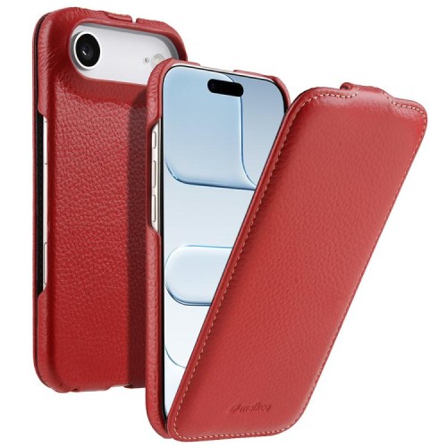 MELKCO MagSafe Skórzane Etui Pionowe do iPhone Air czerwone