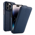 MELKCO MagSafe Skórzane Etui z Klapką do iPhone 14 Pro Max granatowe