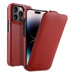 MELKCO MagSafe Skórzane Etui z Klapką do iPhone 14 Pro czerwone