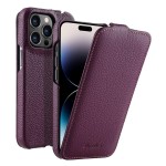 MELKCO MagSafe Skórzane Etui z Klapką do iPhone 14 Pro fioletowe