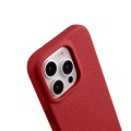 MELKCO Skórzane Etui Obudowa MagSafe do iPhone 16 Pro Max czerwone
