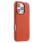 MELKCO Skórzane Etui Obudowa MagSafe do iPhone 16 Pro Max pomarańczowe