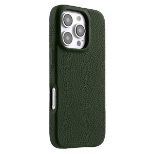 MELKCO Skórzane Etui Obudowa MagSafe do iPhone 16 Pro Max zielone