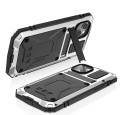 R-JUST Pancerne Etui Antywstrząsowe do iPhone 14 Plus srebrne