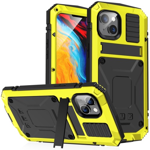 R-JUST Pancerne Etui Antywstrząsowe do iPhone 14 Plus żółte