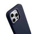MELKCO Skórzane Etui Obudowa MagSafe do iPhone 16 Pro Max granatowe