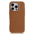 MELKCO Skórzane Etui Obudowa MagSafe do iPhone 16 Pro Max brązowe