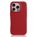 MELKCO Skórzane Etui Obudowa MagSafe do iPhone 16 Pro czerwone