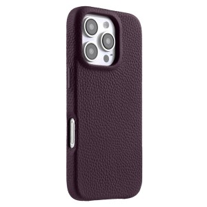 MELKCO Skórzane Etui Obudowa MagSafe do iPhone 16 Pro fioletowe