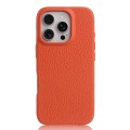 MELKCO Skórzane Etui Obudowa MagSafe do iPhone 16 Pro pomarańczowe