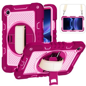 Shockproof Pancerne Etui z Paskiem do Xiaomi Redmi Pad 2 SE 9.7 2026 różowe fuksja