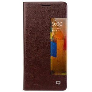 Etui Pokrowiec QIALINO Mate 9 Pro / Porsche Design brązowe