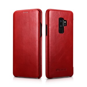 iCARER Skórzane Etui Pokrowiec Samsung Galaxy S9+ czerwony