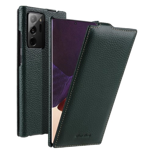 MELKCO Skórzane Etui Pionowe do Samsung Galaxy Note 20 Ultra zielone