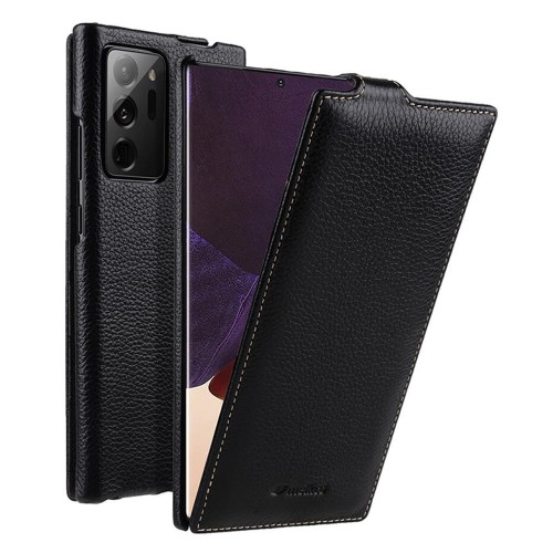 MELKCO Skórzane Etui Pionowe do Samsung Galaxy Note 20 Ultra czarne