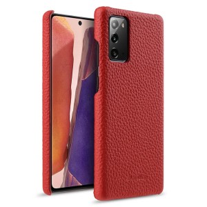MELKCO Skórzane Etui Obudowa Plecki do Samsung Galaxy Note 20 czerwone