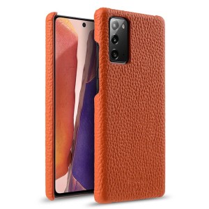 MELKCO Skórzane Etui Obudowa Plecki do Samsung Galaxy Note 20 pomarańczowe