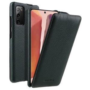 MELKCO Skórzane Etui Pionowe do Samsung Galaxy Note 20 zielone