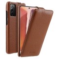 MELKCO Skórzane Etui Pionowe do Samsung Galaxy Note 20 brązowe