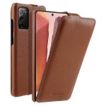 MELKCO Skórzane Etui Pionowe do Samsung Galaxy Note 20 brązowe