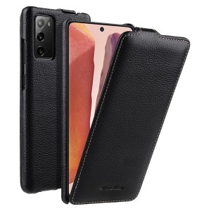MELKCO Skórzane Etui Pionowe do Samsung Galaxy Note 20 czarne