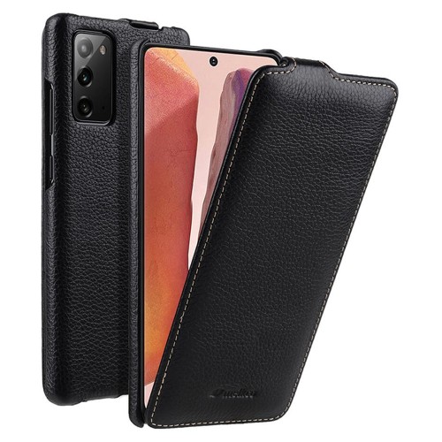 MELKCO Skórzane Etui Pionowe do Samsung Galaxy Note 20 czarne