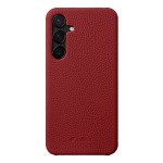 MELKCO Skórzane Etui Obudowa Plecki do Samsung Galaxy S25+ czerwone