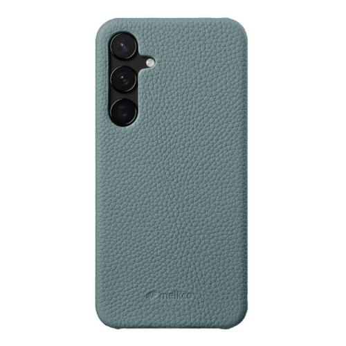 MELKCO Skórzane Etui Obudowa Plecki do Samsung Galaxy S24+ niebieskie