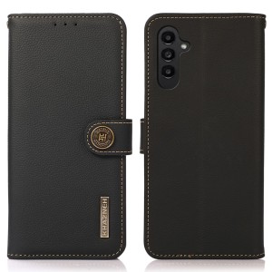 Skórzane Etui Pokrowiec KHAZNEH FRID do Samsung Galaxy S24+ 5G czarne